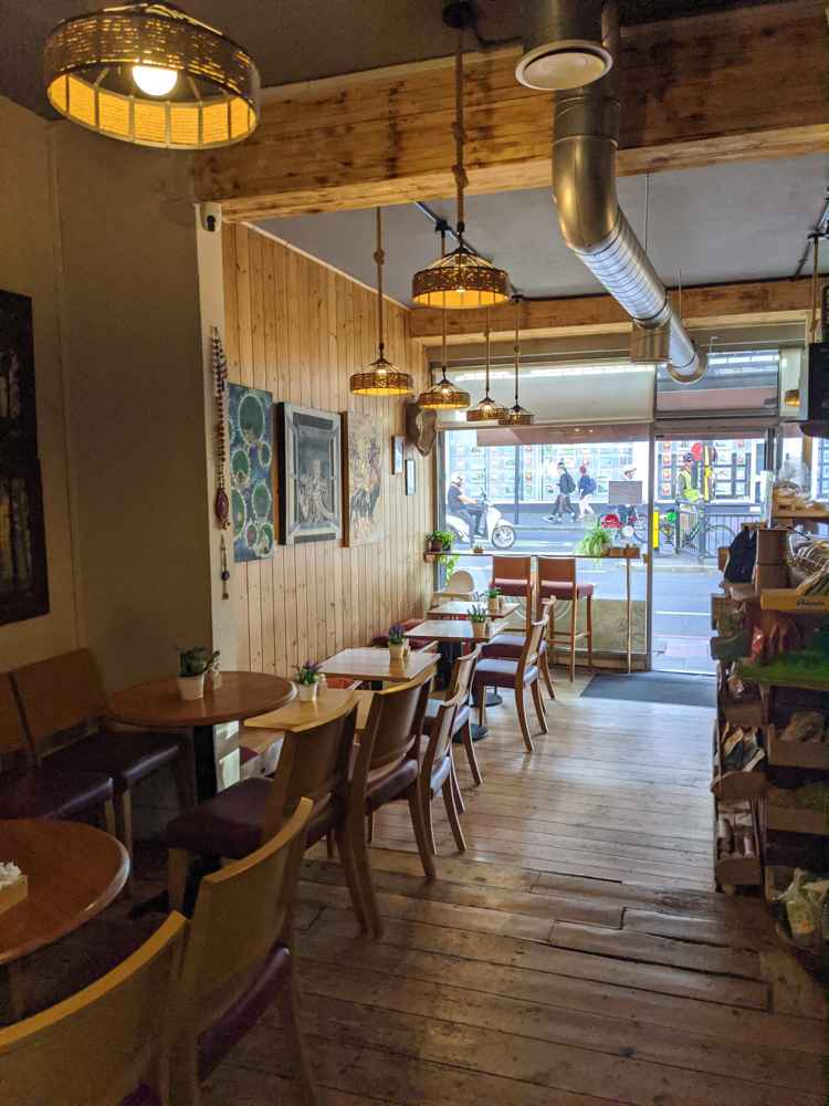 Lily's Cafe the tables from the back.