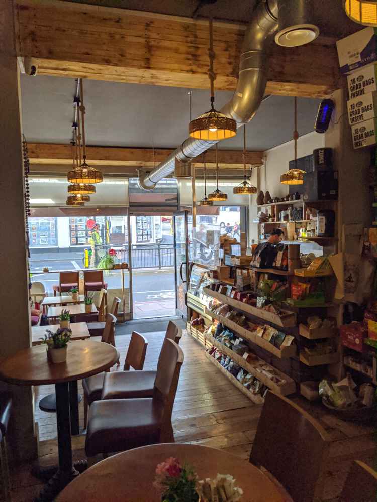 Lily's Cafe the tables inside.